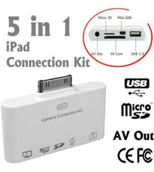 5 in 1 iPad Camera Connection kit with AV out (ipad69A)
